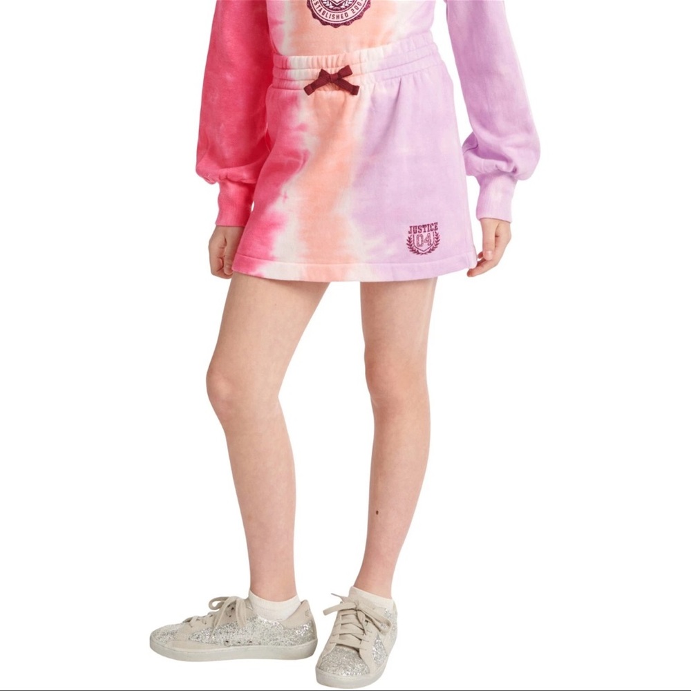 Justice Pink and Purple Tie-Dye Skirt